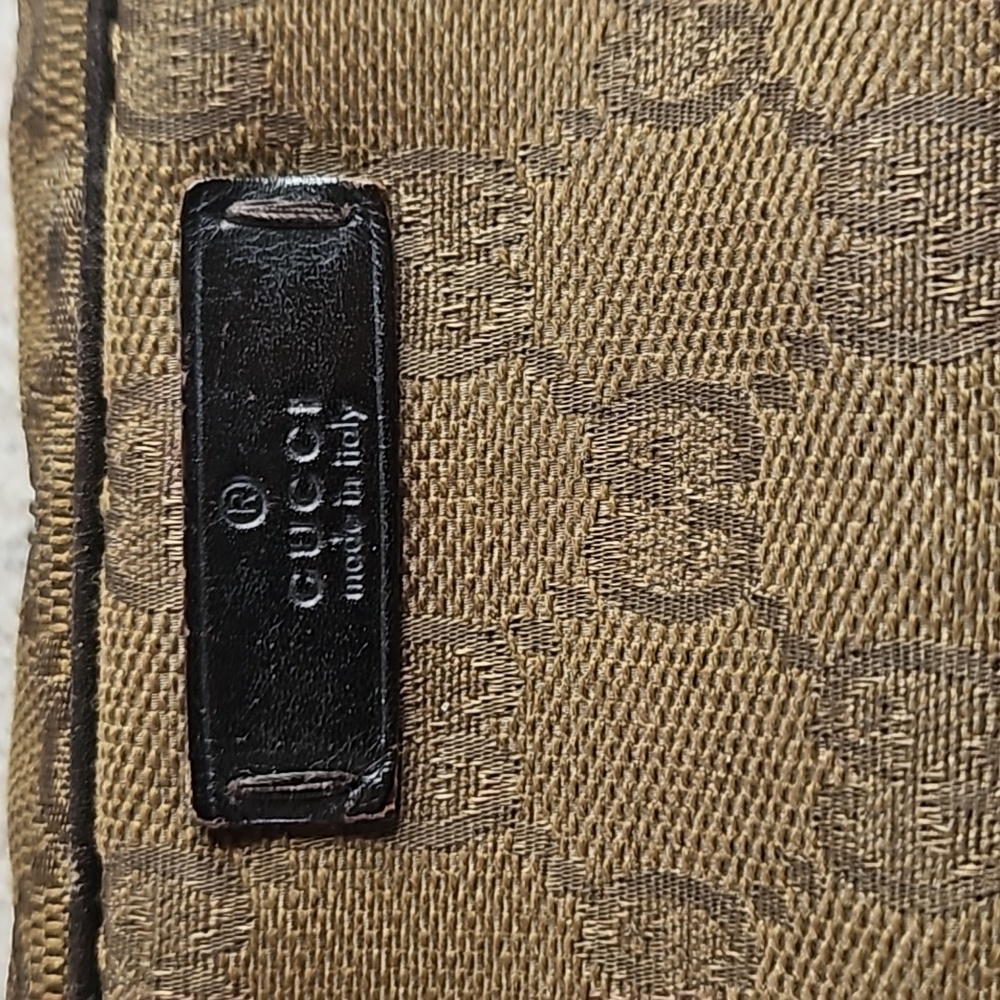 Gucci Metallic Copper Dark Brown Monogram Long Zip Pouch Case Bag Clutch - Picture 4 of 12